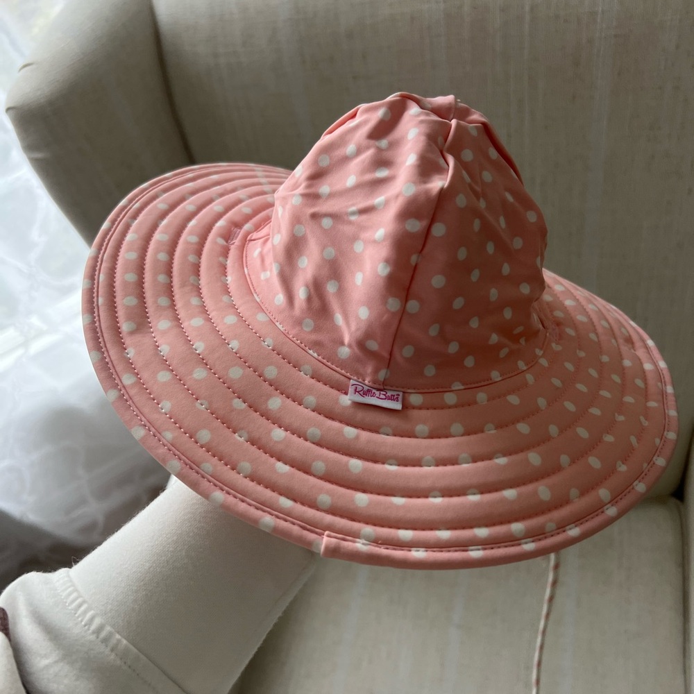 Ruffle Butts Pink Polka Dot Sun Hat